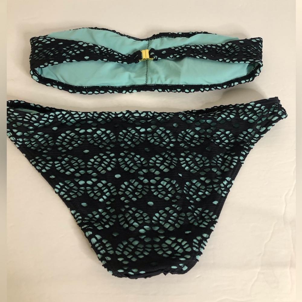 Black Lace Strapless Bikini – Blue Lining, Two-Piece (S/M) - Picture 6 of 12